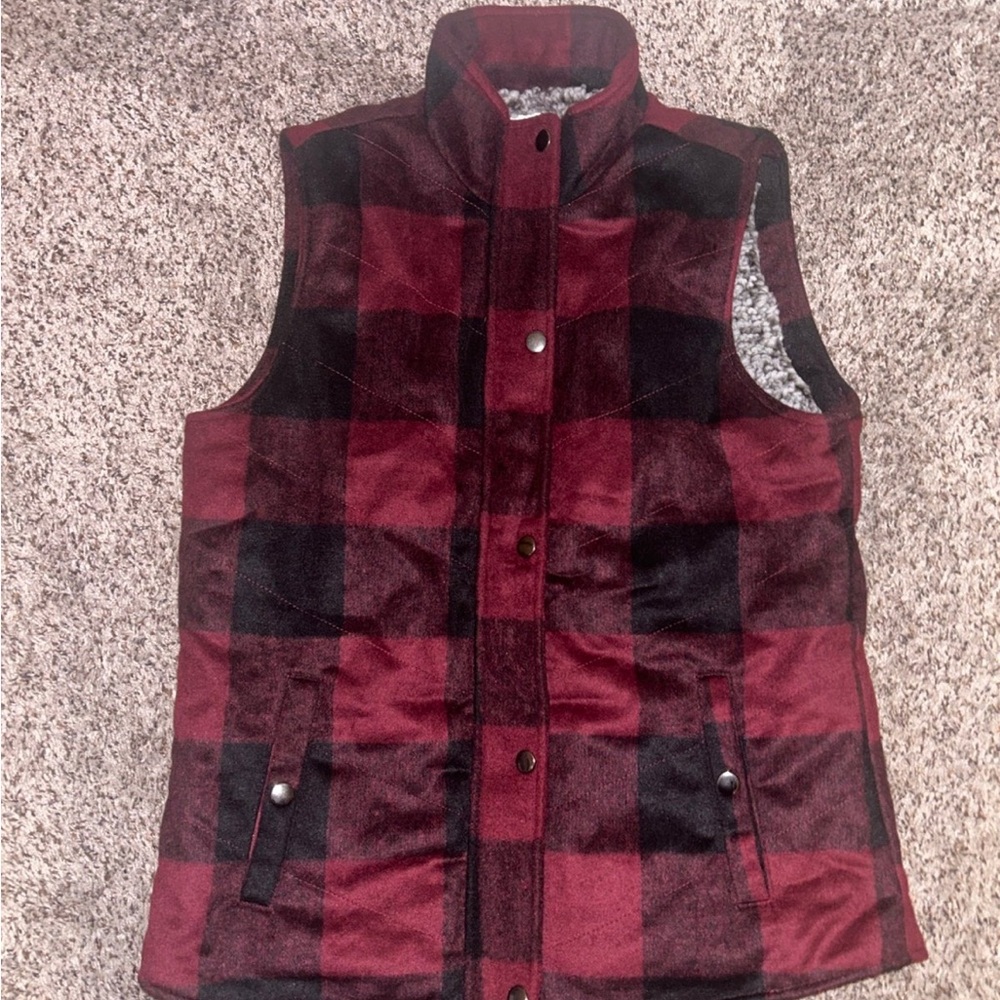 Thread & Supply Plaid Sherpa Vest
